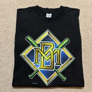 Vtg Milwaukee Brewers Shirt Mens XL Black MLB Baseball Salem Sportswear 90s Tee